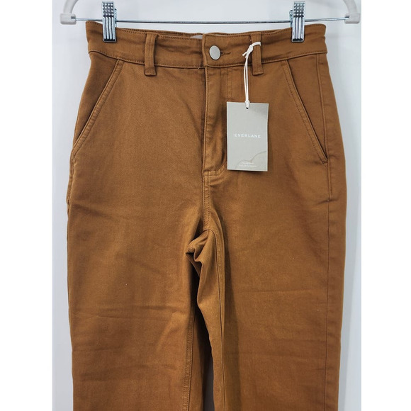 NWT New Everlane The Straight Leg Crop Golden Brown Size 0 - Picture 6 of 13
